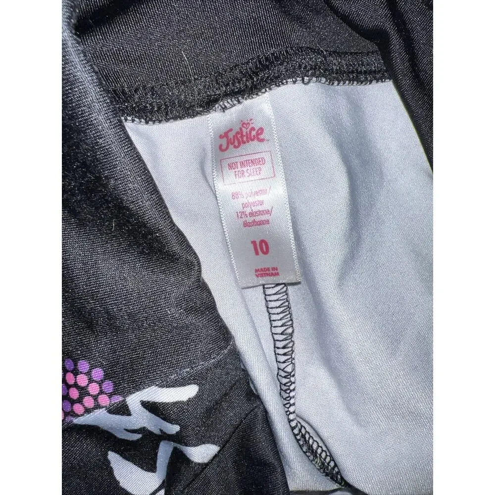 Girls Justice Leggings size 10 Black Sweet lol Omg